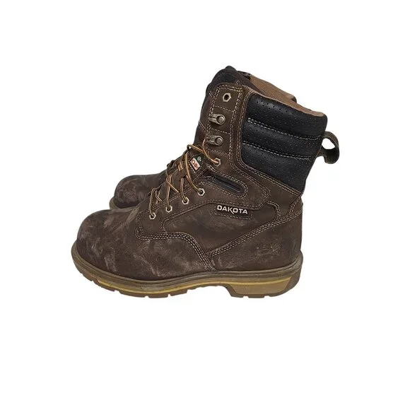 DAKOTA Men's 8517 Quad Comfort 8 Inch Steel Toe Composite Plate Work Boots 12W - Picture 5 of 7